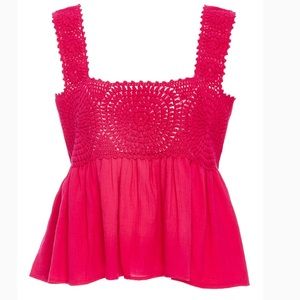 Apiece Apart crochet top pink size small